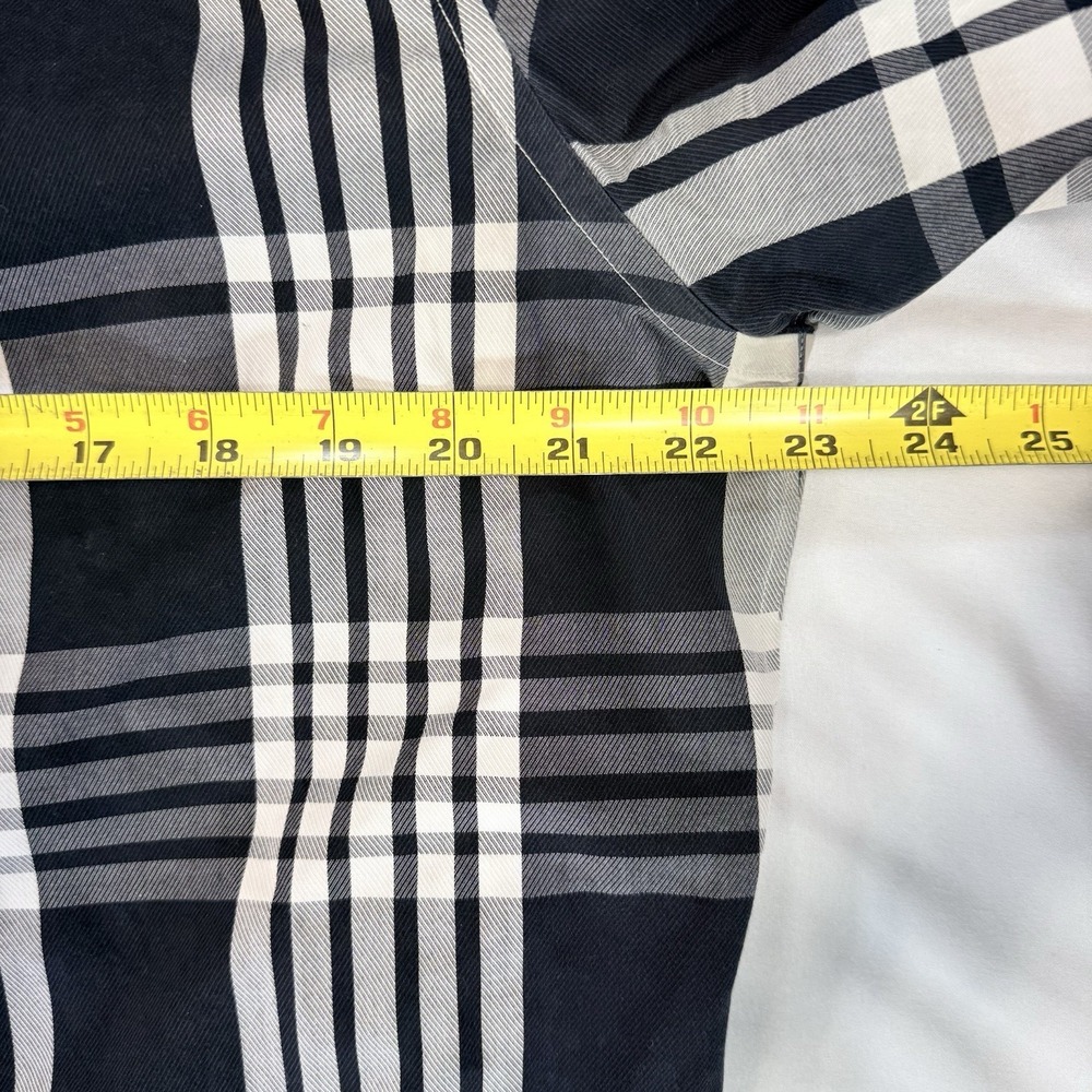 BANANA REPUBLIC Camden Fit Black White Plaid Button Down Shirt Large Non Iron - Picture 7 of 8
